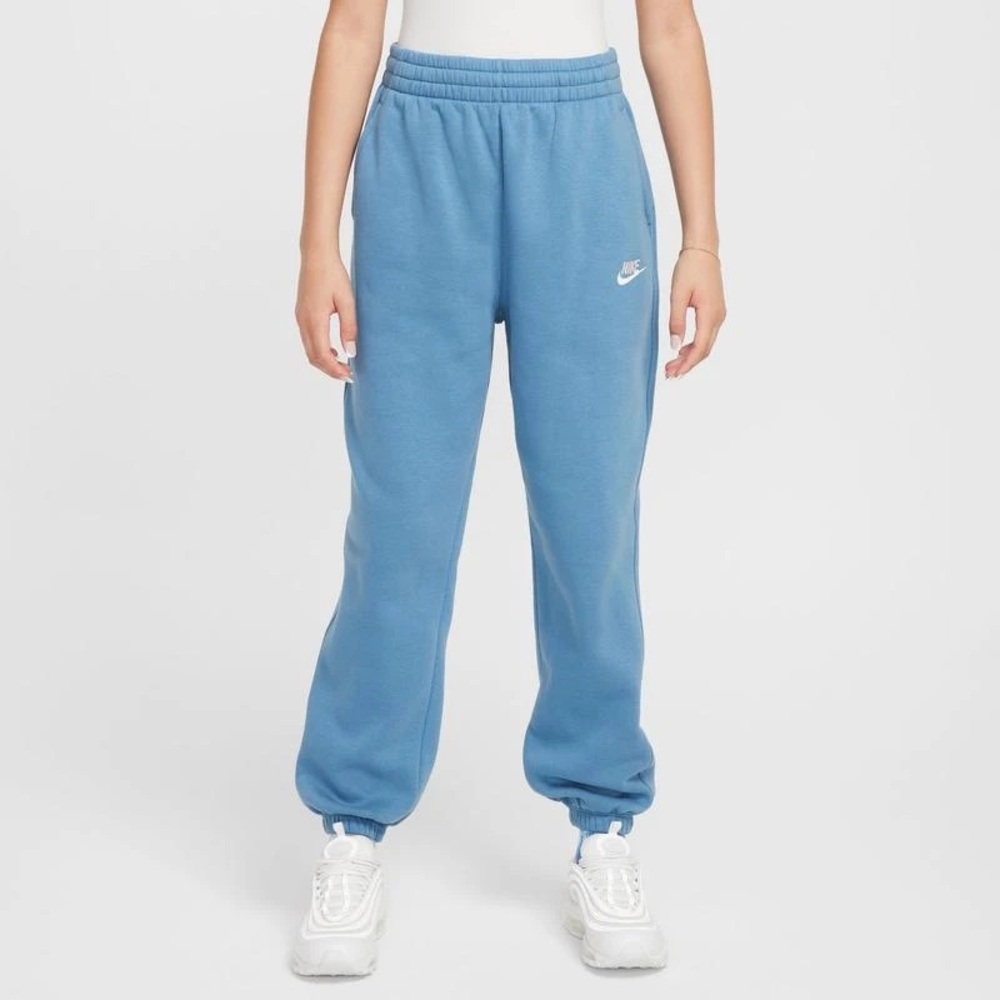 Nike Girl’s Fleece Sweatpants Lounge Joggers Blue Cotton Blend Size XL